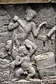 Prambanan - Vishnu Temple, reliefs depicting the story of Krishna and his brother Balarama.